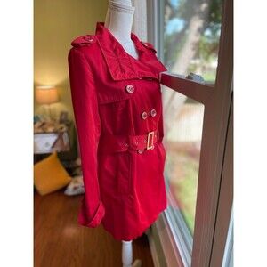Covington Women’s Raincoat Size L Red Classic Trench Style BNW/Out Tags